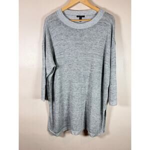 Eileen Fisher Womens Sweater 100% Organic Linen Knit Tunic Lagenlook L/XL